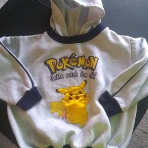 Kids pokemon Pikachu vtg hoodie sweatshirt xs
